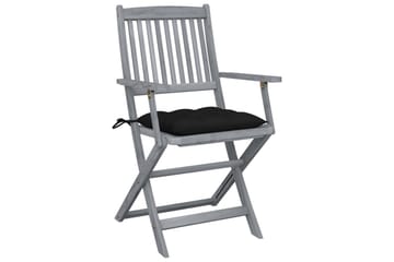 Foldbare Havestole 6 Stk. Med Hynder massivt Akacietræ - Havemøbler - Balkon - Balkonmøbler - Altanstole