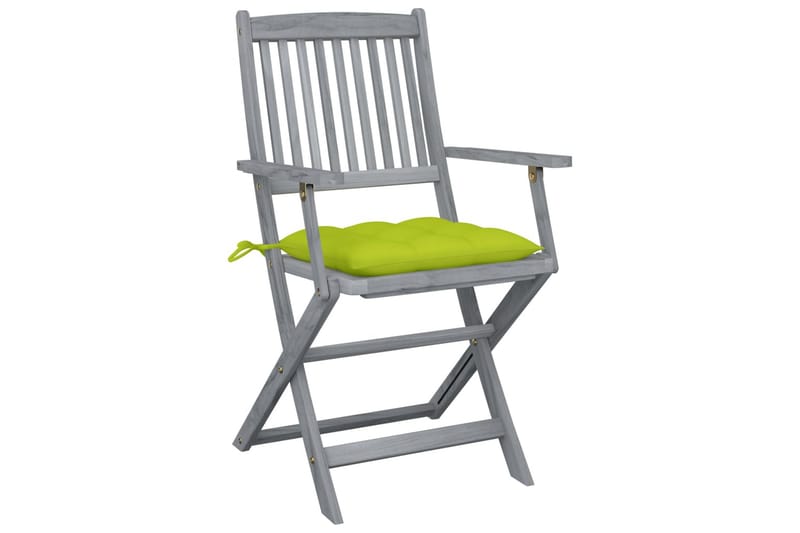 Foldbare Havestole 6 Stk. Med Hynder massivt Akacietræ - Havemøbler - Balkon - Balkonmøbler - Altanstole