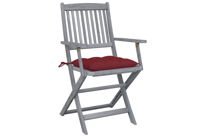 Foldbare Havestole 6 Stk. Med Hynder massivt Akacietræ - Spisebordsstole udendørs - Altanstole