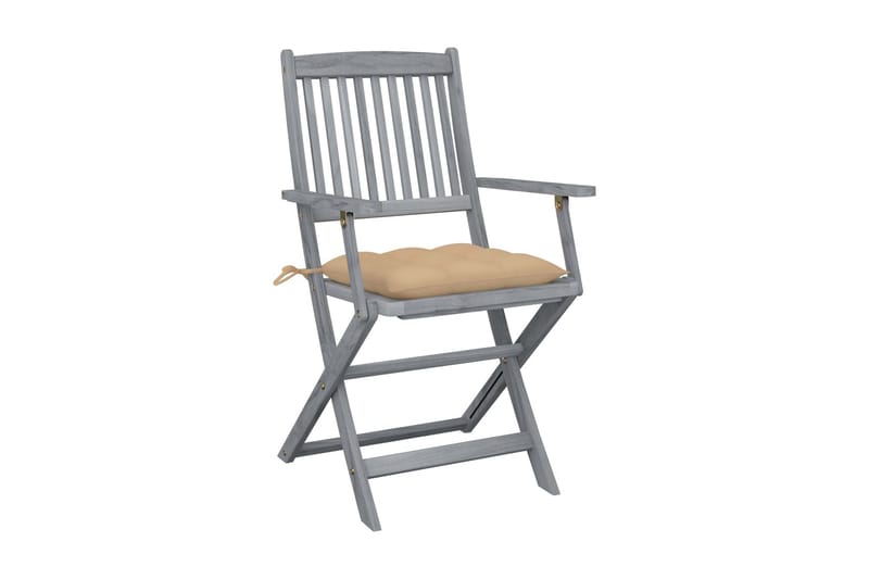 Foldbare Havestole 6 Stk. Med Hynder massivt Akacietræ - Havemøbler - Balkon - Balkonmøbler - Altanstole