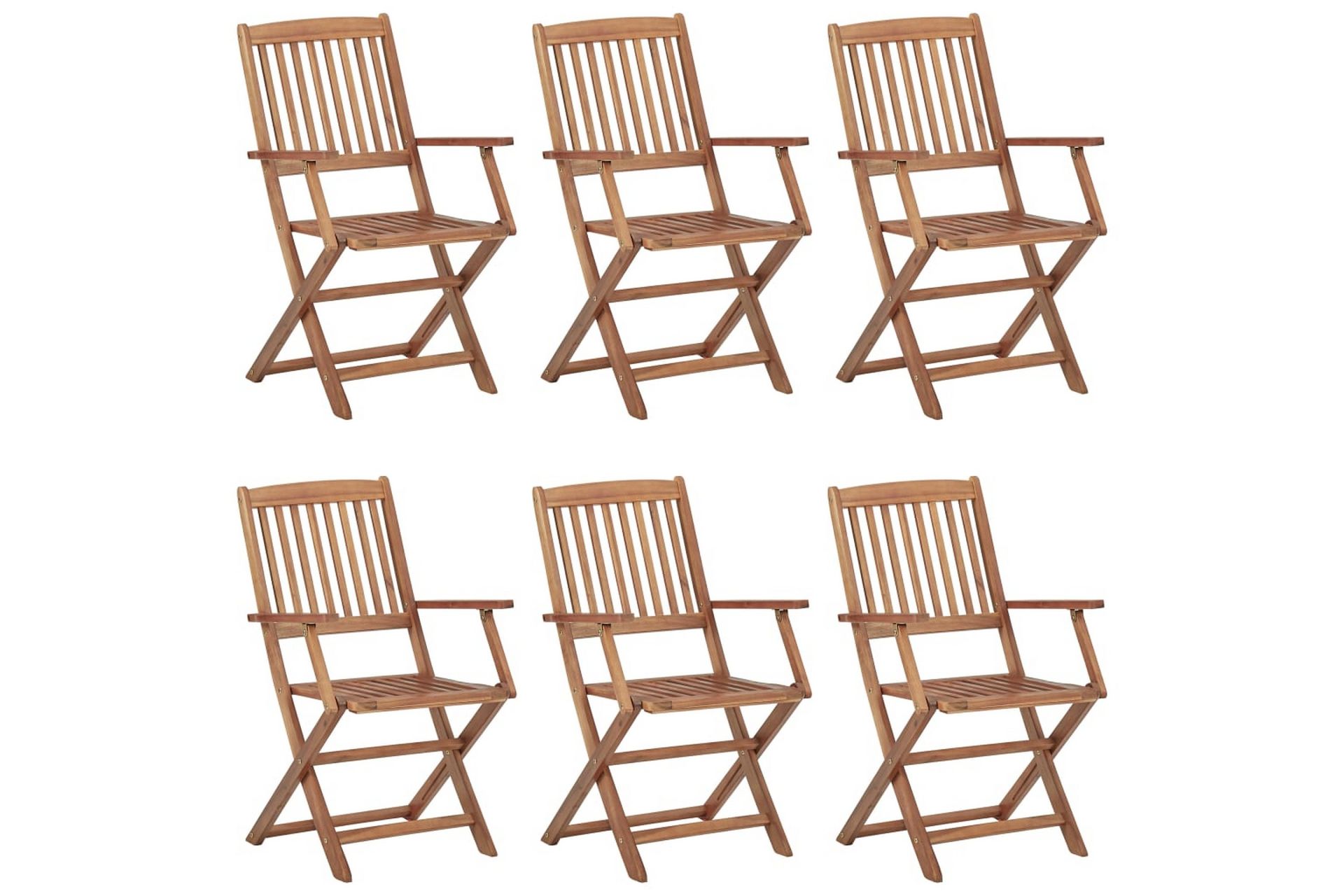 Foldbare Havestole 6 Stk. Med Hynder massivt Akacietræ - Havemøbler - Balkon - Balkonmøbler - Altanstole