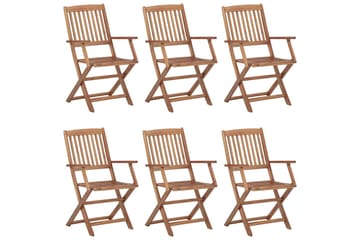 Foldbare Havestole 6 Stk. Med Hynder massivt Akacietræ - Havemøbler - Balkon - Balkonmøbler - Altanstole