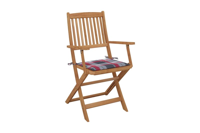 foldbare havestole 8 stk. med hynder massivt akacietræ - Brun - Havemøbler - Balkon - Balkonmøbler - Altanstole