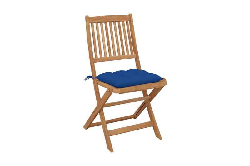 foldbare havestole 8 stk. med hynder massivt akacietræ - Brun - Havemøbler - Balkon - Balkonmøbler - Altanstole
