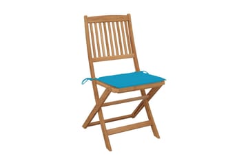 foldbare havestole 8 stk. med hynder massivt akacietræ - Brun - Havemøbler - Balkon - Balkonmøbler - Altanstole