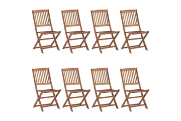 foldbare havestole 8 stk. med hynder massivt akacietræ - Brun - Havemøbler - Balkon - Balkonmøbler - Altanstole