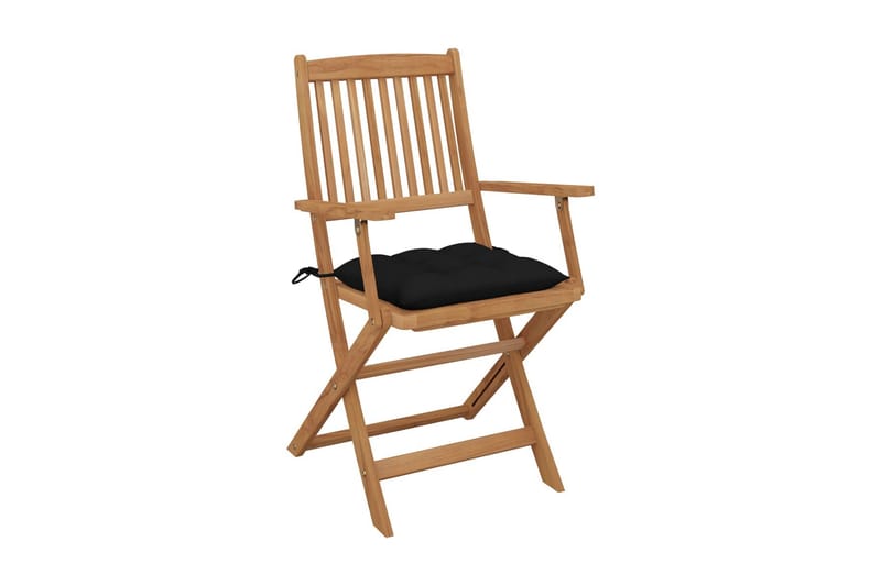 foldbare havestole 8 stk. med hynder massivt akacietræ - Brun - Havemøbler - Balkon - Balkonmøbler - Altanstole