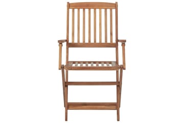 foldbare havestole 8 stk. med hynder massivt akacietræ - Brun - Havemøbler - Balkon - Balkonmøbler - Altanstole