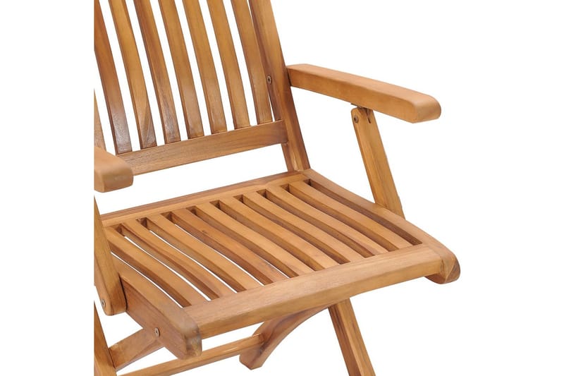 foldbare havestole 8 stk. med hynder massivt teaktræ - Brun - Spisebordsstole udendørs - Altanstole