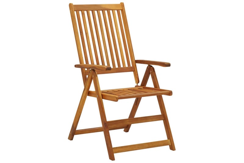 foldbare havestole med hynder 8 stk. massivt akacietræ - Brun - Havemøbler - Balkon - Balkonmøbler - Altanstole