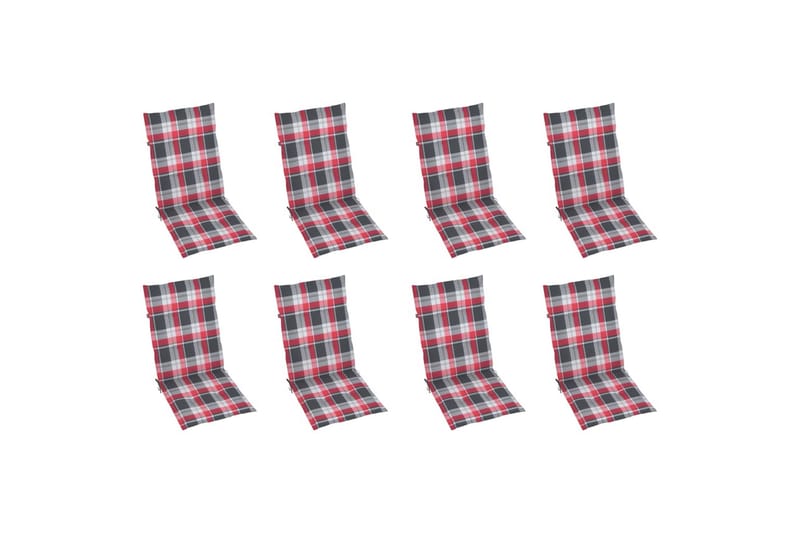 foldbare havestole med hynder 8 stk. massivt akacietræ - Brun - Havemøbler - Balkon - Balkonmøbler - Altanstole