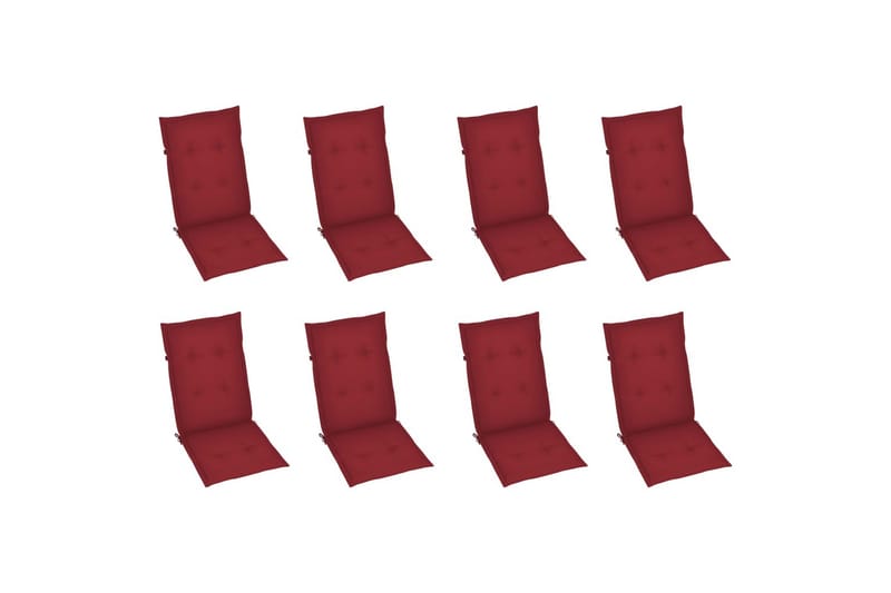 foldbare havestole med hynder 8 stk. massivt akacietræ - Brun - Havemøbler - Balkon - Balkonmøbler - Altanstole