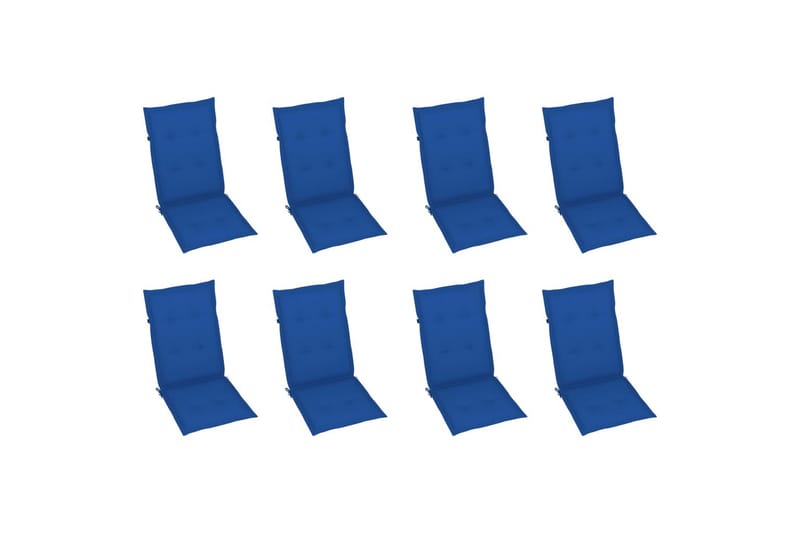 foldbare havestole med hynder 8 stk. massivt akacietræ - Brun - Havemøbler - Balkon - Balkonmøbler - Altanstole