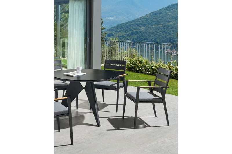 Fortify Armstol - Sort/Grå - Havemøbler - Balkon - Balkonmøbler - Altanstole