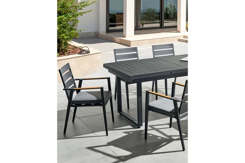 Fortify Armstol - Sort/Grå - Havemøbler - Balkon - Balkonmøbler - Altanstole