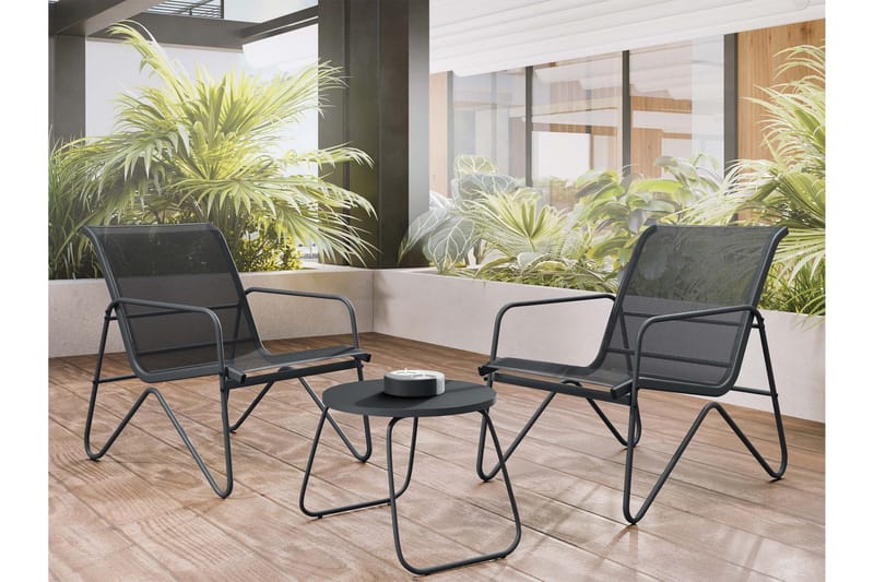 Glenhollow Cafésæt Udendørs - Grå - Havemøbler - Balkon - Balkonmøbler - Altansæt