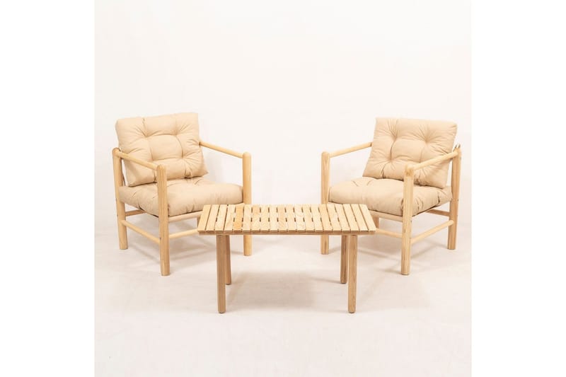 Havebord og stol sæt (3 dele) Hue Creme, Creme