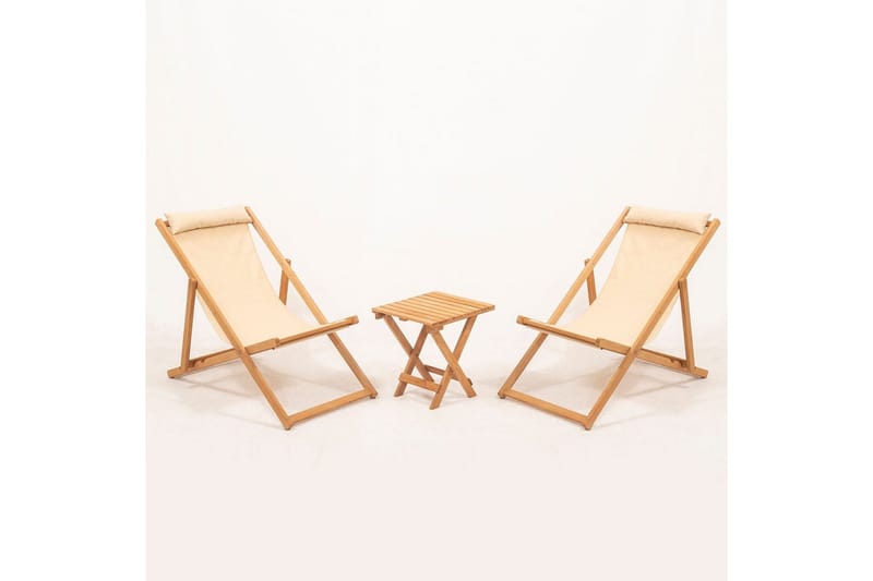 Havebord og stol sæt (3 dele) Zarith Creme, Cremevhid