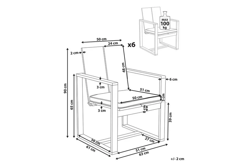 Havegyngestol Azzanello sæt af 6 - Havemøbler - Balkon - Balkonmøbler - Altanstole