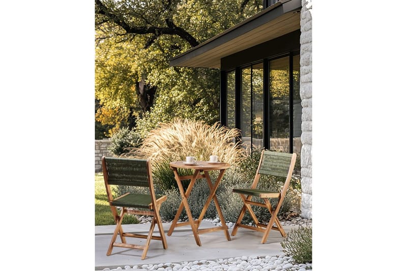 Havegyngestol Prossedi sæt med 2 Grønt/lyst træ - Grønt/lyst træ - Havemøbler - Balkon - Balkonmøbler - Altanstole