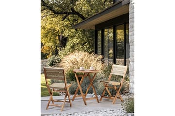 Havegyngestol Prossedi sæt med 2 Beige/lyst træ - Beige/lyst træ - Havemøbler - Balkon - Balkonmøbler - Altanstole