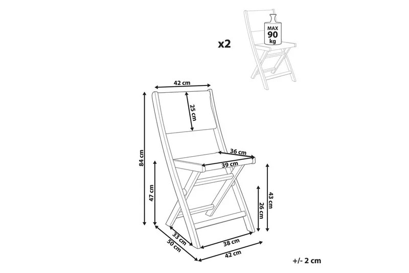 Havegyngestol Prossedi sæt med 2 Beige/lyst træ - Beige/lyst træ - Havemøbler - Balkon - Balkonmøbler - Altanstole