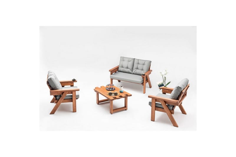 Havekaffebord Zaron valnød - Brun - Havemøbler - Balkon - Balkonmøbler - Altanborde