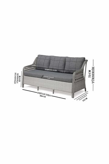 Haveloungesæt Atelier Del Sofa Rondi (175 x 78 x 60 cm) Cremebrun - Havemøbler - Balkon - Balkonmøbler - Altansæt