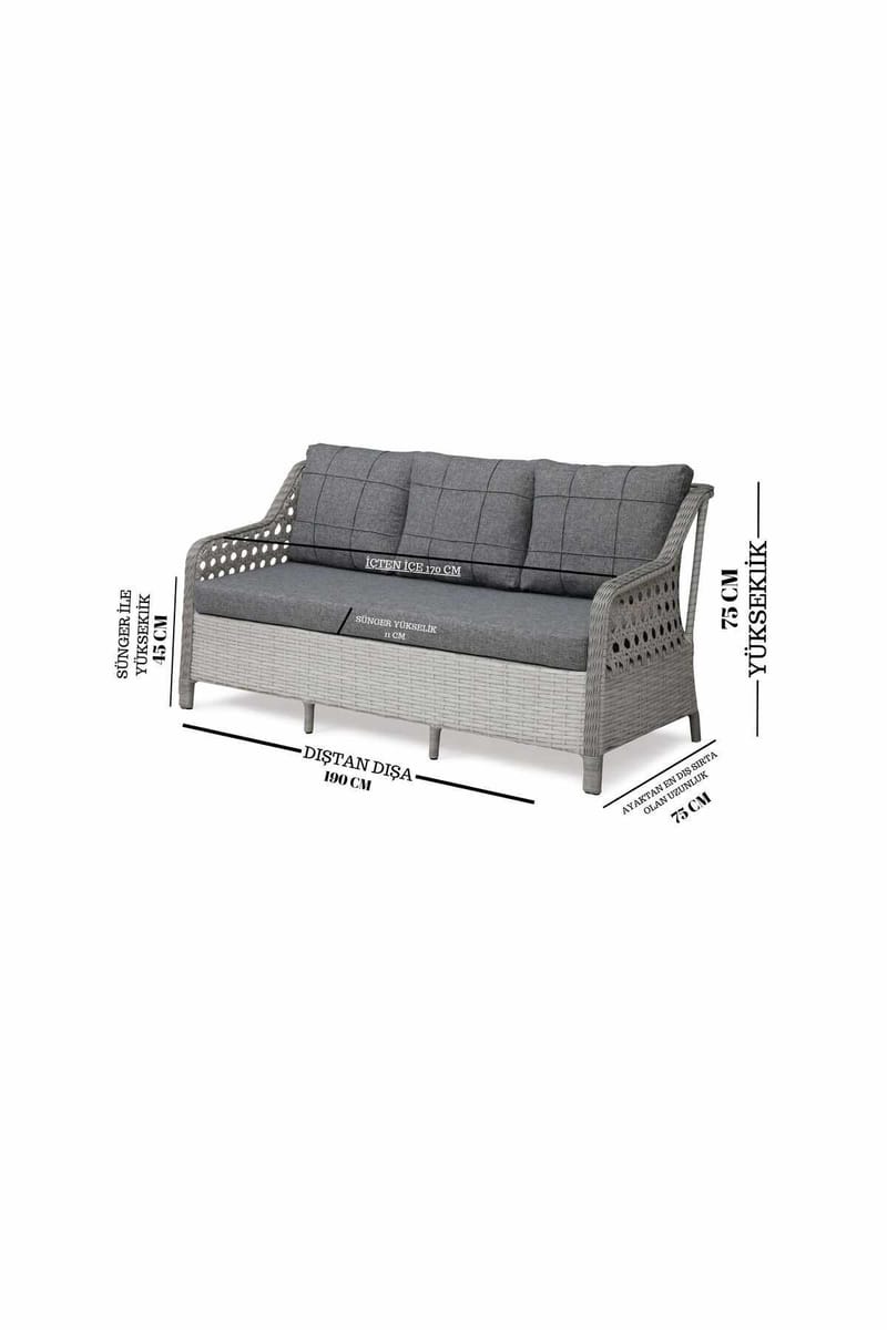 Haveloungesæt Atelier Del Sofa Rondi (175 x 78 x 60 cm) Cremebrun - Havemøbler - Balkon - Balkonmøbler - Altansæt
