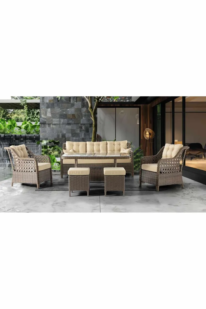 Haveloungesæt Atelier Del Sofa Rondi (175 x 78 x 60 cm) Cremebrun, undefined