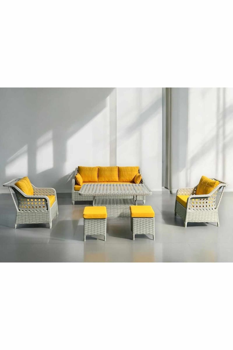 Haveloungesæt Atelier Del Sofa Rondi (175 x 78 x 60 cm) Gulgrå - Havemøbler - Balkon - Balkonmøbler - Altansæt