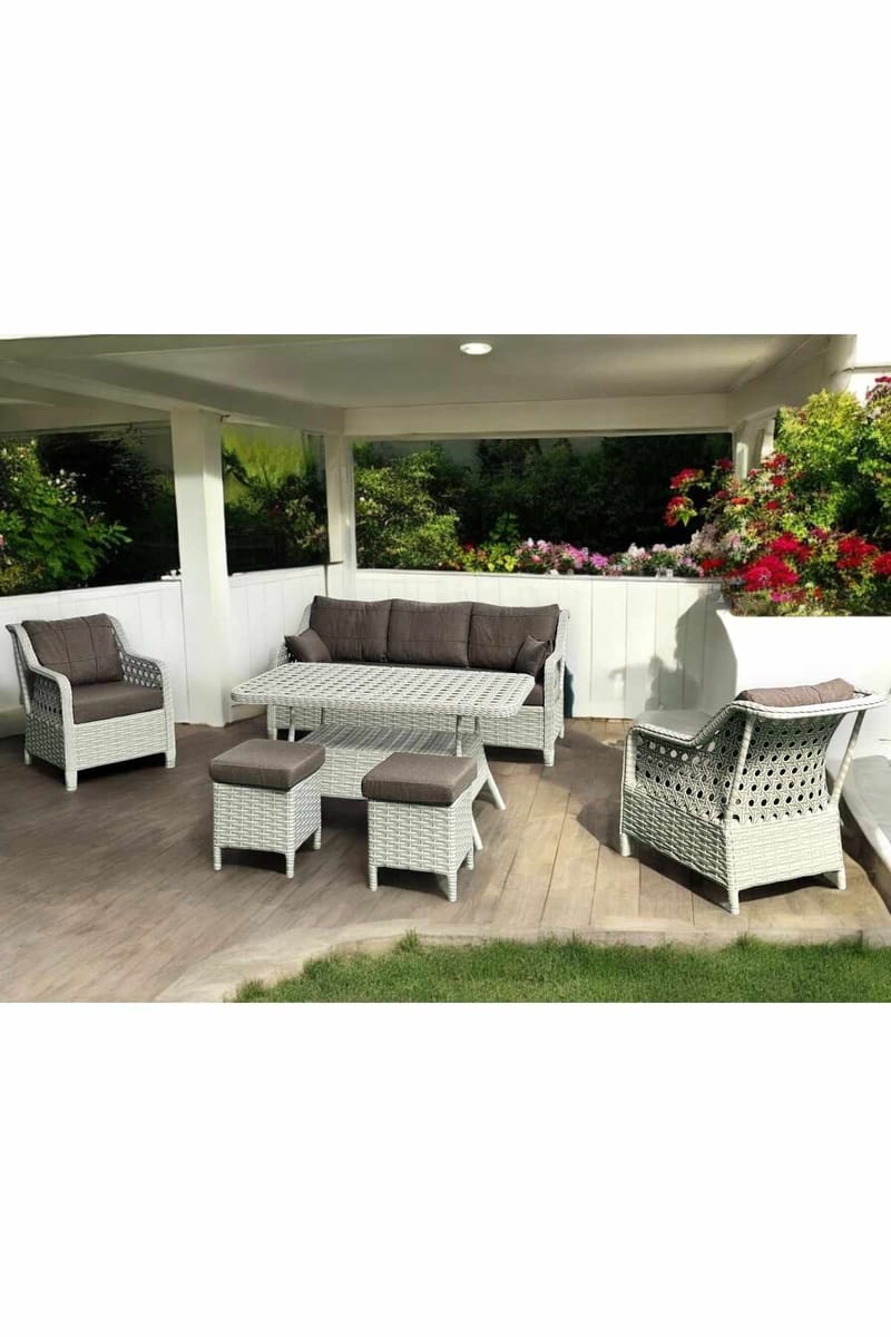 Haveloungesæt Atelier Del Sofa Rondi (175 x 78 x 60 cm) Mælkeagtig brun - Mælkebrun - Havemøbler - Balkon - Balkonmøbler - Altansæt