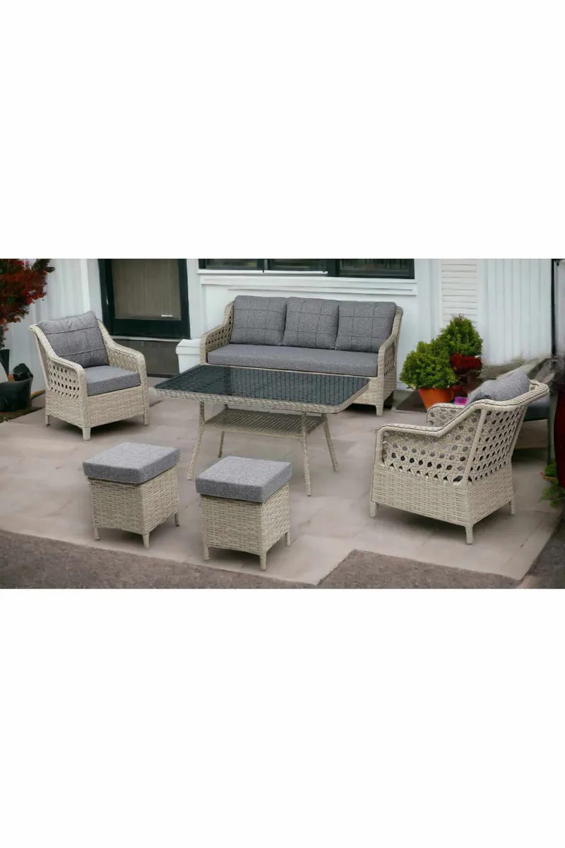 Haveloungesæt Atelier Del Sofa Rondi (175 x 78 x 60 cm) Mørkegrå honning, Mørkegrå, honning