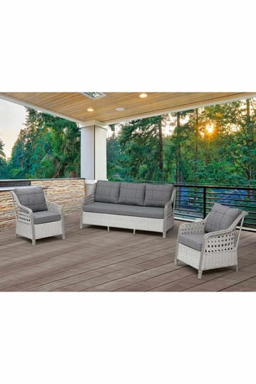 Haveloungesæt Atelier Del Sofa Rondi (175 x 78 x 60 cm) Mørkegrå lysegrå - Mørkegrå lysegrå - Havemøbler - Balkon - Balkonmøbler - Altansæt