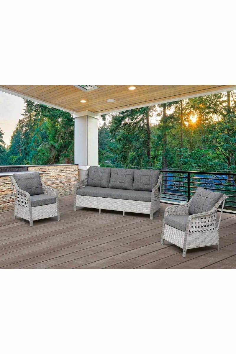 Haveloungesæt Atelier Del Sofa Rondi (175 x 78 x 60 cm) Mørkegrå lysegrå - Mørkegrå lysegrå - Havemøbler - Balkon - Balkonmøbler - Altansæt