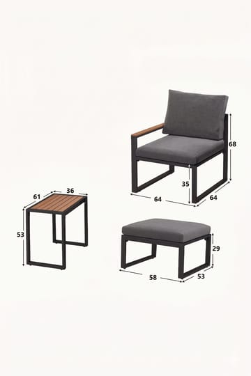Haveloungesæt Hanah Home Multilounge (64 x 68 x 64 cm) Grå - Grå - Havemøbler - Balkon - Balkonmøbler - Altansæt