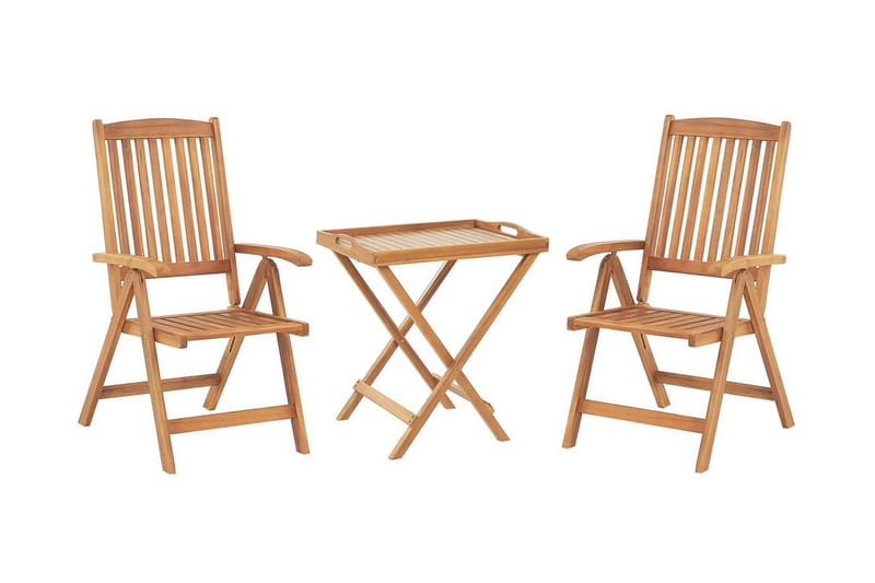 Havemøbelsæt af bord og 2 stole JAVA - Træ/natur - Altansæt - Cafesæt