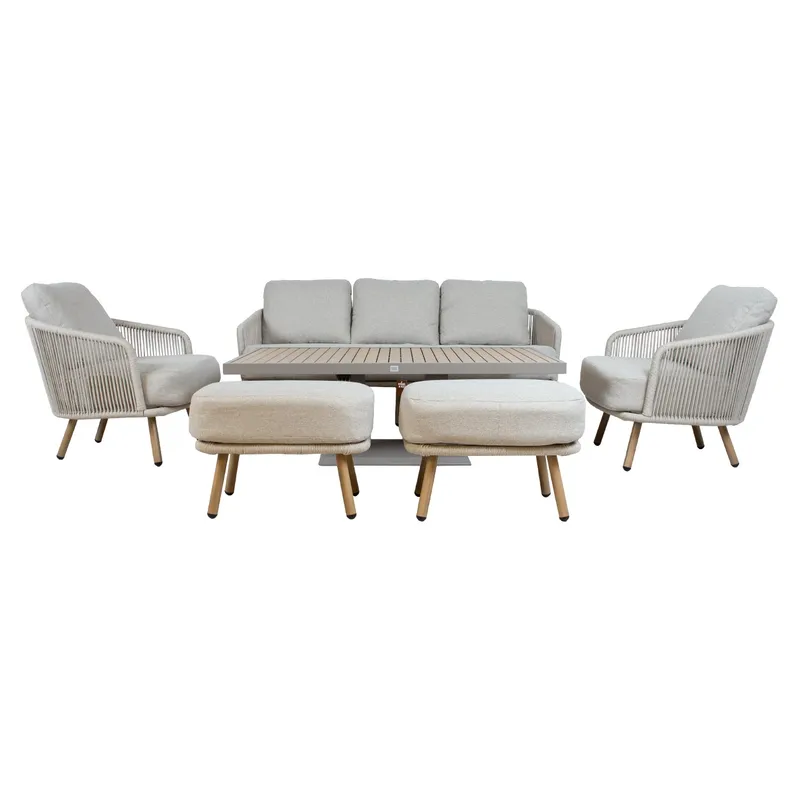 Havemøbelsæt Bränor 6 dele - beige - Havemøbler - Balkon - Balkonmøbler - Altansæt