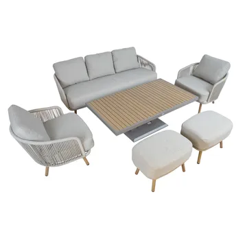 Havemøbelsæt Bränor 6 dele - beige - Havemøbler - Balkon - Balkonmøbler - Altansæt