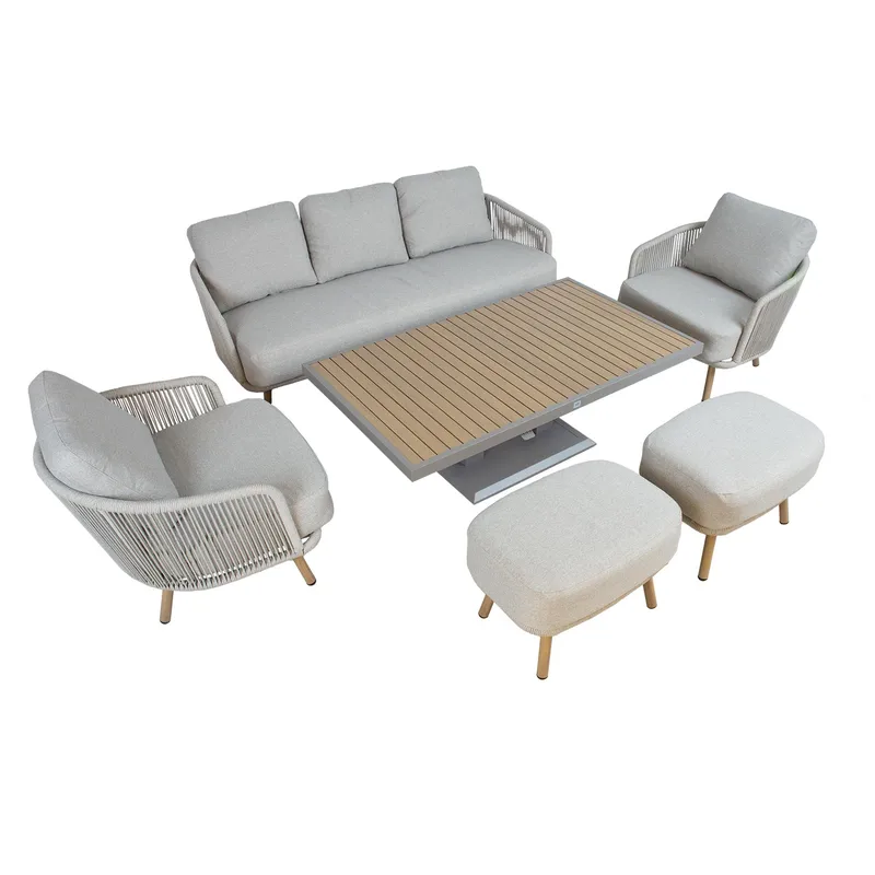 Havemøbelsæt Bränor 6 dele - beige - Havemøbler - Balkon - Balkonmøbler - Altansæt