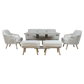 Havemøbelsæt Bränor 6 dele - beige - Havemøbler - Balkon - Balkonmøbler - Altansæt