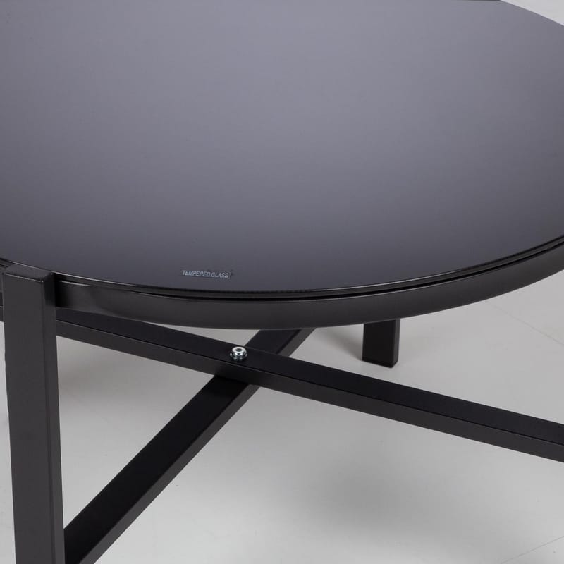 Havemøbelsæt HOME4YOU Canaan bord, bænk og 2 stole, sort - Sort - Havemøbler - Balkon - Balkonmøbler - Altansæt