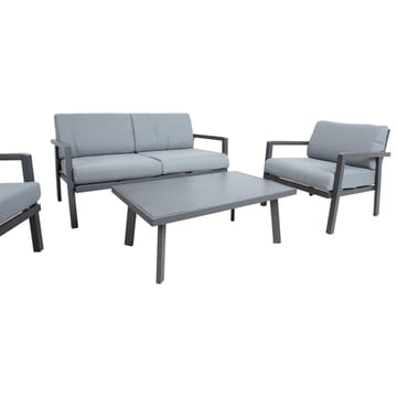 Havemøbelsæt HOME4YOU Delgado bord, sofa og 2 stole - Grå - Havemøbler - Balkon - Balkonmøbler - Altansæt