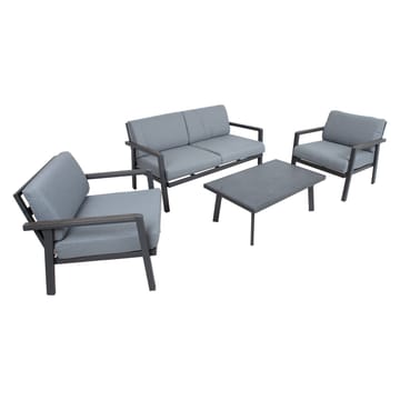 Havemøbelsæt HOME4YOU Delgado bord, sofa og 2 stole - Grå - Havemøbler - Balkon - Balkonmøbler - Altansæt