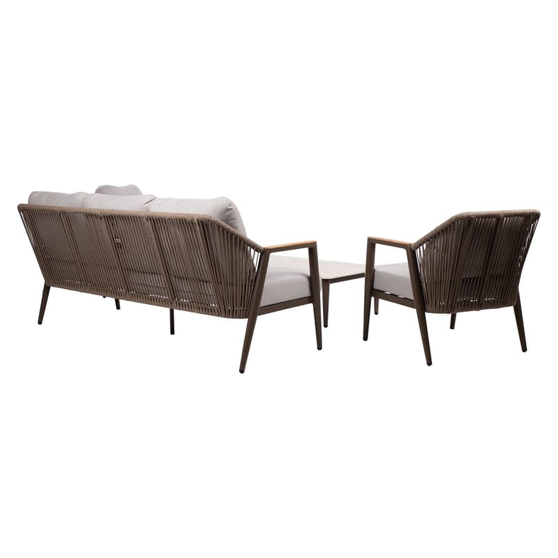 Havemøbelsæt HOME4YOU Delia bord, sofa og 2 stole - Beige - Havemøbler - Balkon - Balkonmøbler - Altansæt