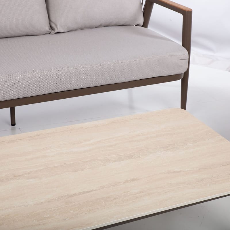 Havemøbelsæt HOME4YOU Delia bord, sofa og 2 stole - Beige - Havemøbler - Balkon - Balkonmøbler - Altansæt