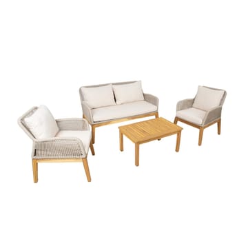 Havemøbelsæt HOME4YOU Florida bord, sofa og 2 lænestole Beige - Beige - Havemøbler - Balkon - Balkonmøbler - Altansæt