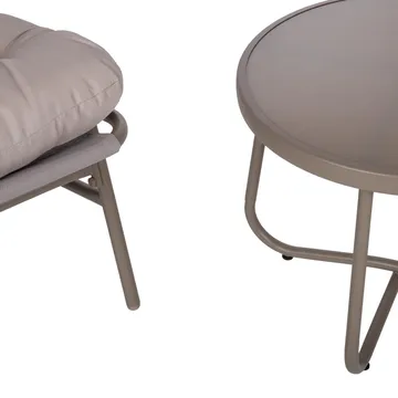 Havemøbelsæt HOME4YOU Jive bord og 2 stole, taupe - Taupe - Havemøbler - Balkon - Balkonmøbler - Altansæt