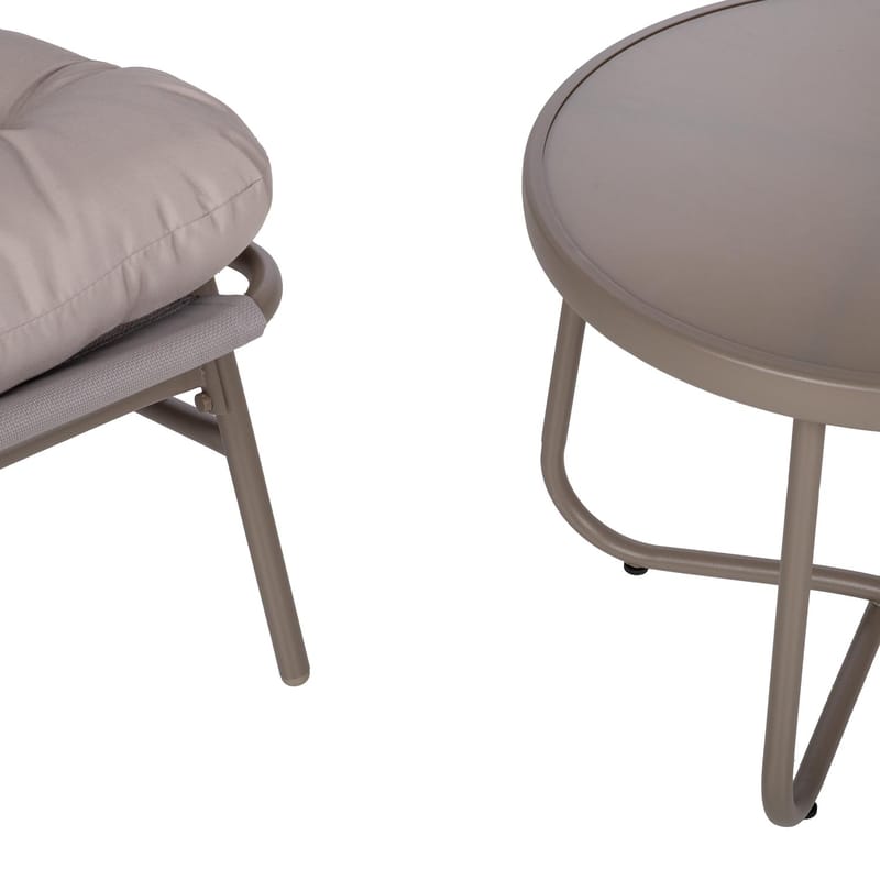 Havemøbelsæt HOME4YOU Jive bord og 2 stole, taupe - Taupe - Havemøbler - Balkon - Balkonmøbler - Altansæt