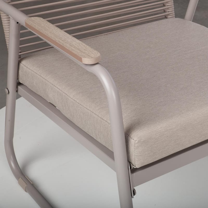 Havemøbelsæt HOME4YOU Macos bord, sofa og 2 stole Beige - Beige - Havemøbler - Balkon - Balkonmøbler - Altansæt